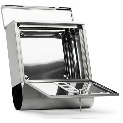 Grafner® Edelstahl Briefkasten Mit Zeitungsrolle Und 3 Sichtfenstern + Namensschild Postkasten 7 Grafner® Edelstahl Briefkasten Mit Zeitungsrolle Und 3 Sichtfenstern + Namensschild Postkasten – Bild 5