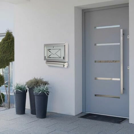 Grafner® Briefkasten Mit Zeitungsrolle Aus Edelstahl Und Glas Motiv Briefumschlag Postkasten 4 Grafner® Briefkasten Mit Zeitungsrolle Aus Edelstahl Und Glas Motiv Briefumschlag Postkasten – Bild 2