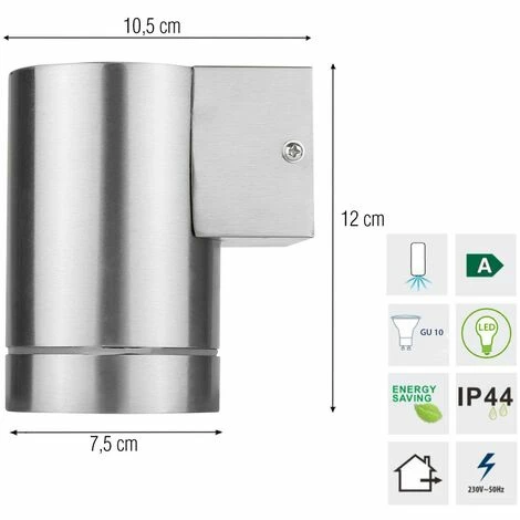 Grafner® Edelstahl Wandlampe 123WB Leuchte Lichtschein Down/Unten 4 Grafner® Edelstahl Wandlampe 123WB Leuchte Lichtschein Down/Unten – Bild 2