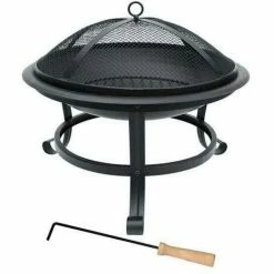 Grafner® Feuerschale Mit Funkenschutzgitter, Feuerhaken Und Kohlerost Feuerkorb Ø 52cm -GRAFNER-shop 9992093 4