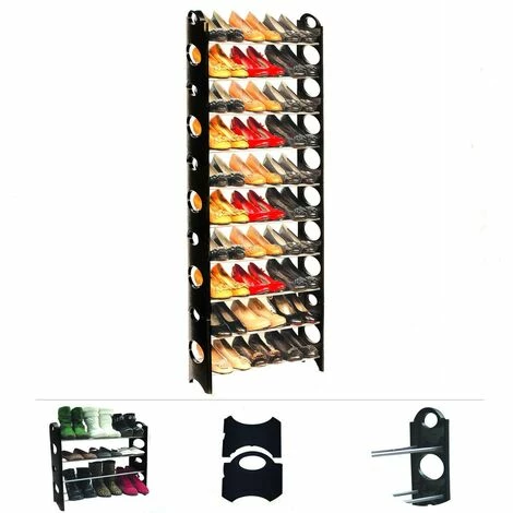 Grafner® Schuhregal Auf 10 Ebenen Für 30 Paar Schuhe Schuhständer Individuell Aufstellbar 4 Grafner® Schuhregal Auf 10 Ebenen Für 30 Paar Schuhe Schuhständer Individuell Aufstellbar – Bild 3