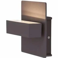 Grafner® Aluminium Wandlampe 6087 Leuchte Lichtschein Up/Oben In Dunkelgrau Mit Integrierten LEDs