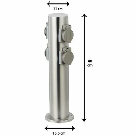 Grafner® Edelstahl Steckdosensäule mit 4 Außensteckdosen Gartensteckdose Energiesäule Grafner® Edelstahl Steckdosensäule Mit 4 Außensteckdosen Gartensteckdose Energiesäule -GRAFNER-shop 9992364 2