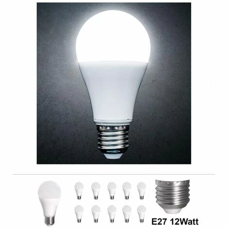 Grafner® LED Leuchtmittel E27 12 Watt 3000K Kaltweiss 10er Set Grafner® LED Leuchtmittel E27 12 Watt 3000K Kaltweiss 10er Set -GRAFNER-shop 9992501 3